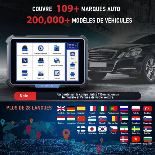 THINKCAR VO8 - valise de diagnostic tous systèmes, 34 réinitialisations, codage ECU et tests actifs : mises à jour gratuites