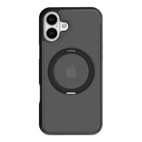 Torras Ostand Pro - Coque iPhone 16 Plus avec anneau béquille, noire : noir