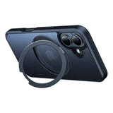 Torras Ostand Pro - Coque iPhone 16 Plus avec anneau béquille, noire : dos anti traces Torras Smooth plus noir