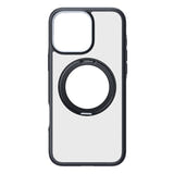 Torras Ostand R Fusion - Coque iPhone 16 Pro Max anneau MagSafe, noire : rotatif déployé