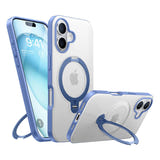 Torras Ostand Spin - Coque iPhone 16 anneau béquille, bleue : incliné