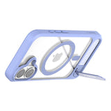 Torras Pstand - Coque iPhone 16 béquille MagSafe, bleue : dos magnétique charge