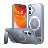 Torras Pstand - Coque iPhone 16 Plus avec béquille intégrée, gris titane (vue 2)