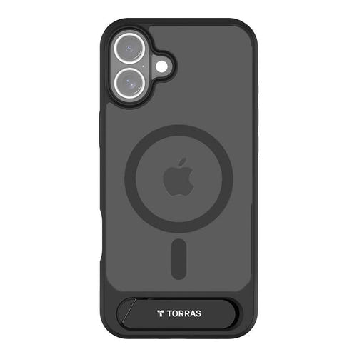 Torras Pstand - Coque iPhone 16 Plus béquille MagSafe, noire : noir