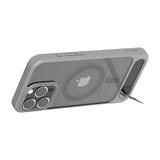 Torras Pstand - Coque iPhone 16 Pro Max béquille MagSafe, grise : dépliée support