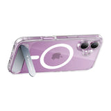 Torras Pstand - Coque iPhone 16 béquille MagSafe, transparente : dos magnétique charge
