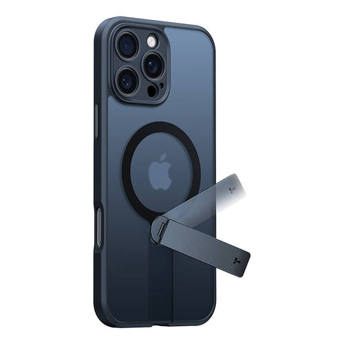 Torras Pstand Spin - Coque iPhone 16 Pro avec béquille rotative, noire : noir (vue 1)