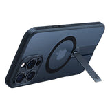 Torras Pstand Spin - Coque iPhone 16 Pro avec béquille rotative, noire : pied métallique support noir