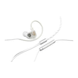 TRUTHEAR Gate blanc avec micro - écouteurs filaires intra-auriculaires : télécommande argentée sur câble blanc