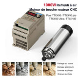 TwoTrees Broche CNC 1000 W refroidie par air, pince ER11, pour série TTC450 : 1 000 W refroidie air er11