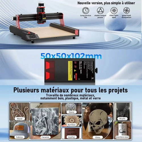 TwoTrees Little Monster M1 - Aspirateur de poussière pour fraiseuse CNC TTC450 et TTC450 Pro : sac transparent