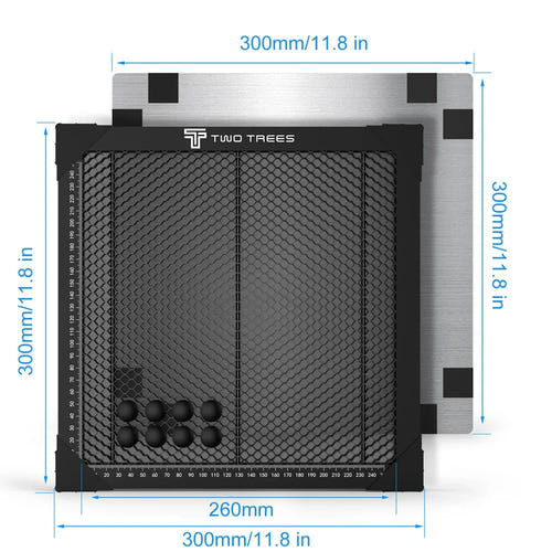 TwoTrees - plateau alvéolé 300 x 300 mm pour graveuse laser CO2 - visuel 1