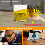 TwoTrees TS1 Mini - graveur laser 3 W portable, Bluetooth, zone 80 x 80 mm : matériaux bois cuir