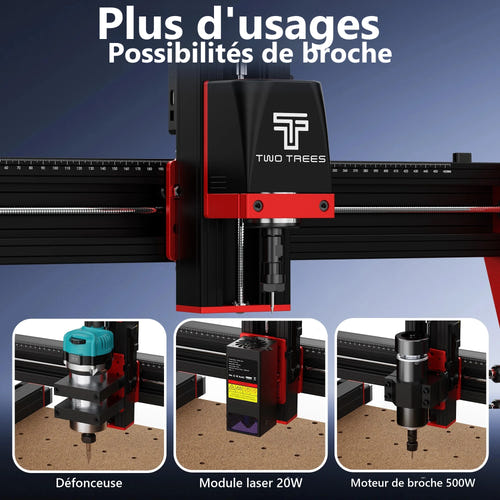 TwoTrees TTC450 Pro - Fraiseuse CNC 460 x 460 mm, écran tactile et commande GRBL : vue ensemble