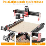 TwoTrees TTC450 Pro - fraiseuse CNC 460 x 460 mm, structure métal et fins de course XYZ : écran tactile 4,3 pouces