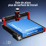 TwoTrees TTC450 Pro - fraiseuse CNC GRBL noire et rouge, précision 0,05 mm, vis T8 : vue côté
