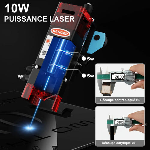 TwoTrees TTS-10 Pro - graveur laser 300 x 300 mm, Wi-Fi et application mobile : zone 300x300