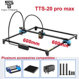 TwoTrees TTS-20 Max - graveur laser 20 W, zone 600 x 600 mm, Wi-Fi et montage en 20 min : 20 W WiFi zone 600x600