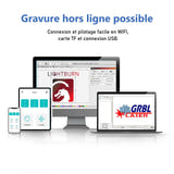 TwoTrees TTS-20 Max - Graveuse laser 20 W, zone de gravure 600 x 600 mm : bois acrylique cuir