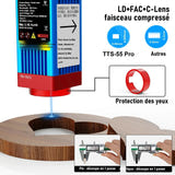 TwoTrees TTS-55 Pro - graveur laser à diode bleue, Wi-Fi et mode hors ligne : bleu 445 nm