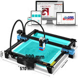 TwoTrees TTS-55 Pro - graveur laser à diode bleue, Wi-Fi et mode hors ligne : zone gravure 300 mm