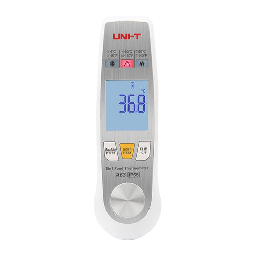 UNI-T A63 - Thermomètre alimentaire 2-en-1 infrarouge et sonde (IP65)