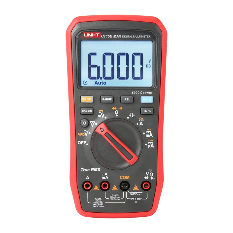 UNI-T UT15B MAX - Multimètre numérique True RMS (1000 V, 6000 points) - visuel 1