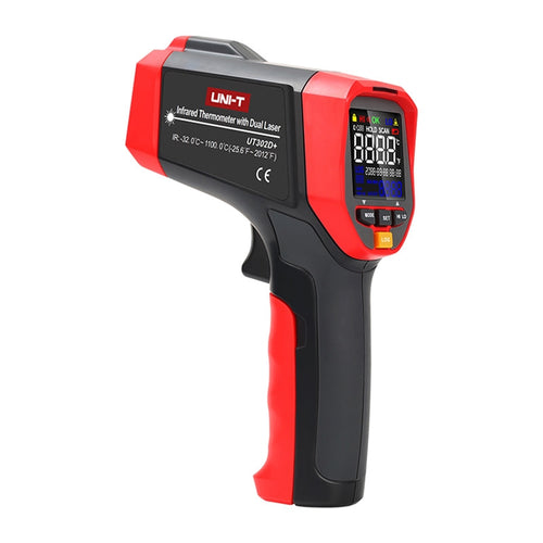 UNI-T UT302D+ - Thermomètre infrarouge (-32 à 1100 °C, double laser 20:1) : haute température