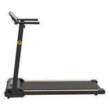 UREVO Foldi Mini - Tapis de course pliable 10 km/h, 12 programmes de fractionné, noir et orange : roulettes base