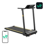 UREVO Foldi Mini - Tapis de course pliable 10 km/h, 12 programmes de fractionné, noir et orange