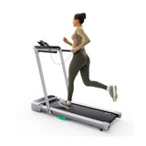 UREVO FoldiMix 5L Pro - Tapis de course pliable à pente automatique 9 niveaux, argent : relevée