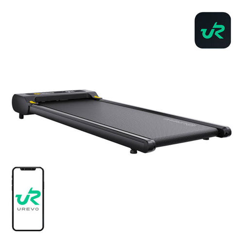UREVO Spacewalk E3S - Tapis de course compact 6 km/h à inclinaison rapide, noir