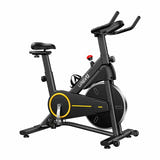 UREVO T1 - Vélo d'appartement à résistance magnétique, volant d'inertie 12 kg, noir et jaune : poste de pilotage