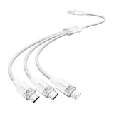 Vention CTRWG - câble de charge 3-en-1 6A 120 W, 1,5 m blanc : 3en1 Vention ctrwg 6 A blanc
