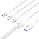 Vention CTRWG - câble de charge 3-en-1 6A 120 W, 1,5 m blanc : 3en1 Vention ctrwg embouts