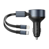 Vention FFOB0 - chargeur de voiture USB-C + câbles USB-C et Lightning 30 W : intégrés