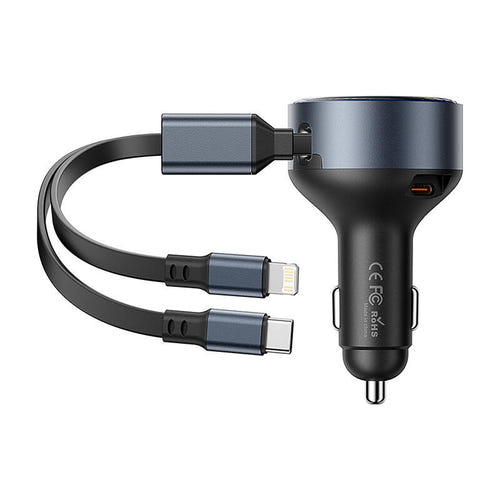 Vention FFOB0 - chargeur de voiture USB-C + câbles USB-C et Lightning 30 W : intégrés