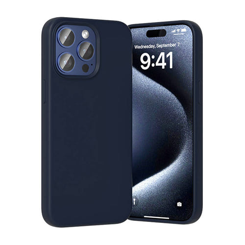 Vention KUFL0-30 - Coque silicone pour iPhone 15 Pro, bleue : profil