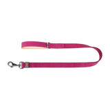 Waudog Classic - Laisse pour chien en cuir naturel rose, largeur 20 mm, longueur 122 cm : enroulée