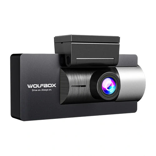 WOLFBOX i17 - Caméra embarquée 3 objectifs 4K avant, 2,5K arrière et habitacle, Wi-Fi 5 GHz, GPS : face