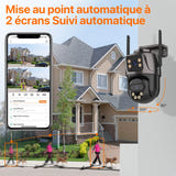 WONSDAR 4K PTZ - Caméra Wi-Fi double objectif à suivi automatique : IP WiFi double écran application