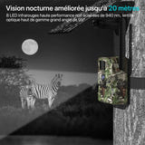 WONSDAR - caméra de chasse 4G solaire 2K, détection PIR : application ucon