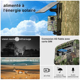 WONSDAR - caméra de chasse 4G solaire 2K, détection PIR : détecteur PIR