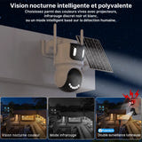 WONSDAR - caméra de surveillance 4G solaire double objectif 4K : carte SIM