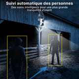 WONSDAR - caméra de surveillance 4G solaire double objectif 4K : vision nocturne
