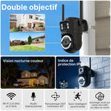 WONSDAR Caméra dôme double objectif - surveillance Wi-Fi à suivi automatique : deux vues