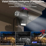 WONSDAR Caméra dôme Wi-Fi à trois objectifs - suivi automatique, IP66 : 3 objectifs vision nocturne