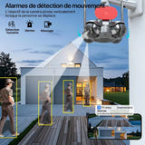 WONSDAR Caméra IP Wi-Fi 4 objectifs et 4 écrans - vision nocturne couleur et IP66 : WiFi 4 objectifs wonsdar 3