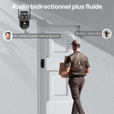 WONSDAR Caméra PTZ double objectif double écran - Wi-Fi 2,4 GHz et RJ45, vision nocturne couleur : installation murale