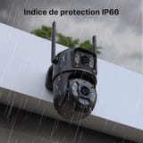 WONSDAR Caméra PTZ double objectif - suivi automatique, vision nocturne couleur, IP66 : application icsee